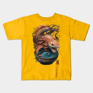 Dragon Koi Fish Ramen Noodles Kids T-Shirt